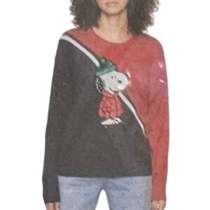 Peanuts by Sanctuary Sweater Women Navy (Snoopy) Holiday NWT